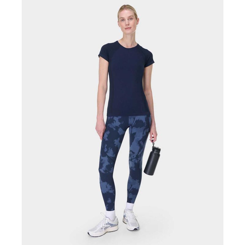 Sweaty Betty Athlete Seamless Workout T-Shirt Navy Blue image number 3